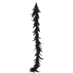 Veren krans Zwart fijn - zwart - (H) 110cm - Krans van veren - zwart - Tafel versiering