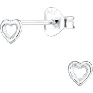 Joy|S - Zilveren petit hartje oorbellen voor kinderen - 4 mm - zilver - kinderoorbellen