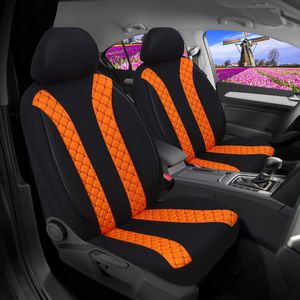 Autostoelhoezen voor Toyota Highlander 2021 in pasvorm, set van 2 stuks Bestuurder 1 + 1 passagierszijde N - Serie - N705 - Zwart/oranje