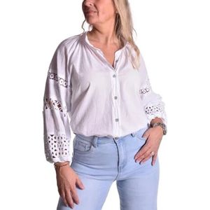 Blouse met Kanten Mouwen Wit