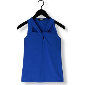 Jansen Amsterdam V370 Jersey Solid Sleeveless Singlet With Cut Out Tops & T-shirts Dames - Shirt - Blauw - Maat M