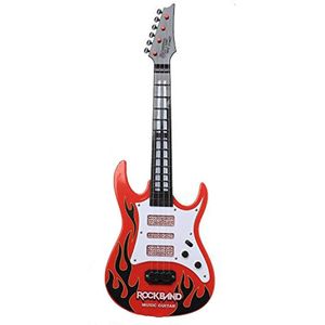 Jonotoys Rockband Gitaar Met Licht En Geluid 52 Cm Rood/zwart