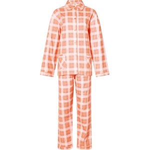 Lunatex flanel dames pyjama -Ruit - Peach - XL