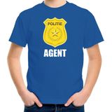 Agent politie embleem t-shirt blauw voor kinderen - politie - verkleedkleding / carnaval kostuum 110/116