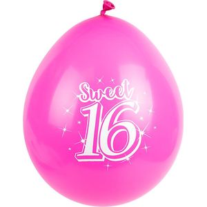 Roze Party ballonnen | Sweet 16 | 8 stuks