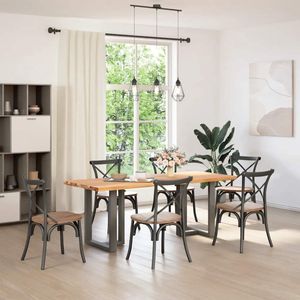 vidaXL Eettafel - Massief Eikenhout - 200x80x74 cm Eettafel - Eettafels - Eetkamertafel - Keukentafel