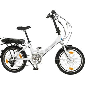 Minerva E-Folding Evobike Elektrische Vouwfiets 20 Inch - 33 cm - 7 Versnellingen - V-Brakes - Wit