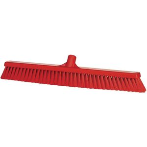 Grof-fijne reinigingsborstel sweep vloer - polyester - rood - Vikan 3199