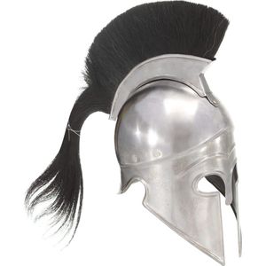 Soldatenhelm Grieks replica LARP staal zilverkleurig