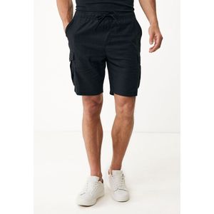 Linen Blend Cargo Shorts Mannen - Zwart - Maat XL