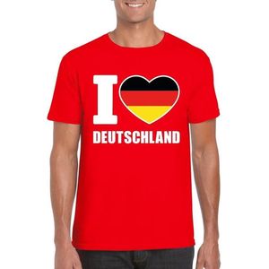 Rood I love Deutschland supporter shirt heren - Duitsland t-shirt heren XL