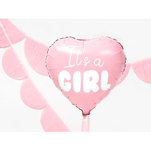 It's a girl - heliumballon incl. helium en roze gewichtje - geboorte meisje