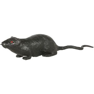 Halloween - 1x Grote plastic rat 20 cm - Halloween/horror decoratie/versiering - Enge rat 1 stuks