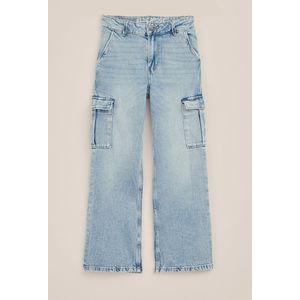 WE Fashion Meisjes jeans wide leg met cargozakken