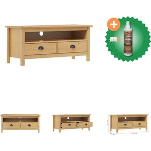 vidaXL Tv-meubel Hill 110x40x47 cm grenenhout honingbruin - Kast - Inclusief Houtreiniger en verfrisser