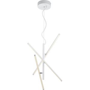 LED Hanglamp - Hangverlichting - Trion Tiraki - 22.5W - Warm Wit 3000K - Dimbaar - Rechthoek - Mat Wit - Aluminium