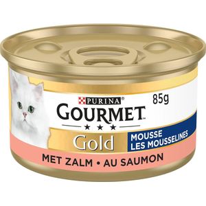Natte Kattenvoer Mousse met Zalm - 24 Blikjes van 85g
