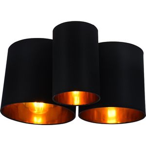 Olucia Franck - Plafondlamp - Goud/Zwart - E27