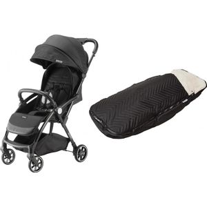 Leclerc Baby MagicFold Plus Buggy - Kinderwagen incl. voetenzak - zwart