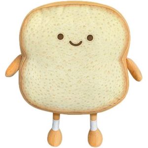 Toast Brood Kussen Grappig Knuffel Kussen Klein Schattig Gevuld Pluche Toast Sofa Kussen Kinderen Volwassenen Thuis Slaapkamer Decoratie (Gouden)