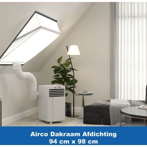 Airco Dakraam Afdichtkit - 94 x 98 cm – Geschikt voor Velux: PK04 (GGL 31, 404, p04) | Fakro, Optilight: Maatcode 15 | Roto: 09/09 - Airco Slang Afsluiten - Airco Tuimelvenster Oplossing – Airco Raamafdichtingskit – Kylians