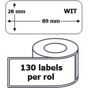1x Dymo 99010 compatible 130 labels  / 28 mm x 89 mm / wit / papier