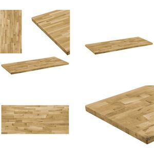 vidaXL Tafelblad rechthoekig 44 mm 120x60 cm massief eikenhout - Tafelblad - Tafelbladen - Vervangende Tafelblad - Vervangende Tafelbladen