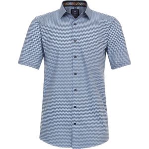 Redmond - overhemd - heren - Comfort Fit - korte mouw - dessin blauw - maat XXL