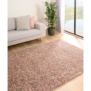 Hoogpolig vloerkleed gemêleerd - Blend roze/beige 280x370 cm