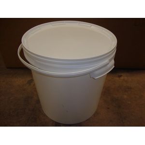 Emmer met deksel / emmers met deksels, wit, 20 liter (3 stuks)