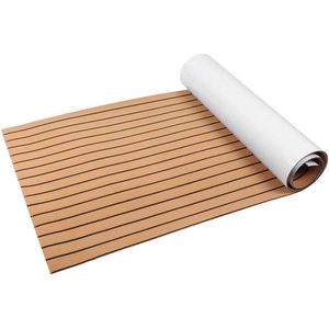 90x240x0.6cm Marine Boat Synthetische vloeren - Zelfklevend EVA Foam Yacht Deck Antislip tapijt - Goud + zwart