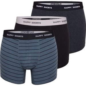 Happy Shorts 3-Pack Boxershorts Heren Zwart - Maat L