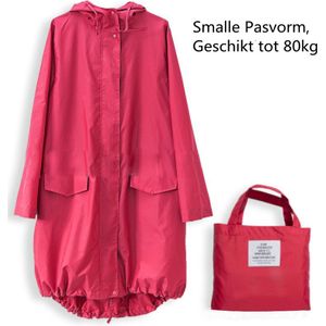 opvouwbare regenjas- waterdicht-met gratis draagtas- One Size-perzikroze
