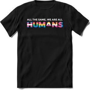 All The Same | Pride T-Shirt | Grappig LHBTIQ+ / LGBTQ / Gay / Homo / Lesbi Cadeau Shirt | Dames - Heren - Unisex | Tshirt Kleding Kado | - Zwart - 3XL