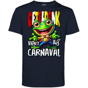 T-shirt Oeteldonk viert Carnaval | Carnavalskleding | Foute Party | Navy | maat XL