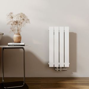 EMKE Radiator - Plat Design - Glanzend Wit - 60x30 cm - 233 W - Kolomradiator Vertical - Verwarming voor Alle Ruimtes