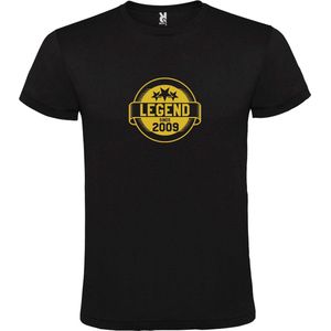 Zwart T-Shirt met “Legend sinds 2009 “ Afbeelding Goud Size XXXXXL