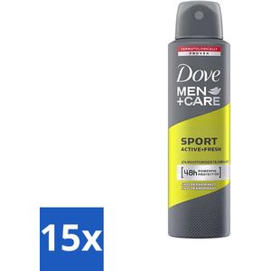 Dove - Deodorant - Men Care Sport Active Fresh - Verfrissend en energiek - 150 ml - Bulkverpakking - 15 stuks