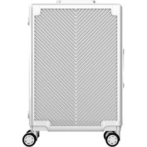 Licenty Ruimbagage Koffer Zilver - Reiskoffer - Grote Koffer - Aluminium Koffer - Reiskoffer met wielen - TSA Kofferslot