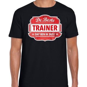 Cadeau t-shirt voor de beste trainer voor heren - zwart met rood - trainers - kado shirt / kleding - vaderdag / collega M