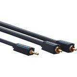 Clicktronic Stereo Tulp (m) - 3,5mm Stereo Jack (m) Kabel - Verguld - 2 meter - Zwart
