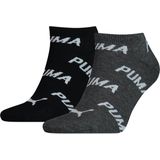 Puma Unisex Bwt Quarter (2-pack) - unisex hoge enkelsokken - zwart - wit - Maat: 39-42