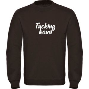 Sweater Zwart L - Fucking koud - soBAD. | Foute apres ski outfit | kleding | verkleedkleren | wintersporttruien | wintersport dames en heren