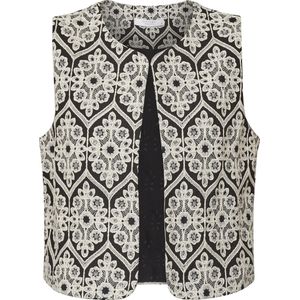 SISTERS POINT Gie-Ve Dames Gilet - Black/Cream - Maat L