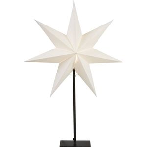 Star Trading vloerlamp Kerstster Frozen byStar Trading, 3D papieren ster Kerstmis in wit, decoratieve ster vloerlamp met kabelschakelaar, E14, hoogte: 80 cm