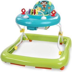 Loopstoeltje Baby - Baby Walker 2-in-1 Safari - Loopwagen Baby Speelrek - Looprek Voor Baby's - Blauw