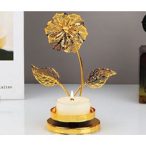 Candle Wisdom - Golden Flower - kandelaar - theelichtje - theelicht houder - waxinelichthouder - kaarsen houder - cadeau - geschenk - kerst - verjaardag - cadeau artikel