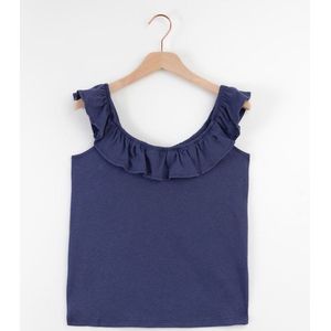 Sissy-Boy - Donkerblauw singlet met ruffles