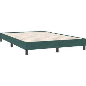 vidaXL - Bedframe - zonder - matras - 160x220 - cm - fluweel - donkergroen