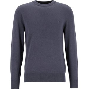 Marc O'Polo regular fit pullover - heren trui wol- met katoenmengsel met O-hals - donkerblauw (middeldik) - Maat: 3XL